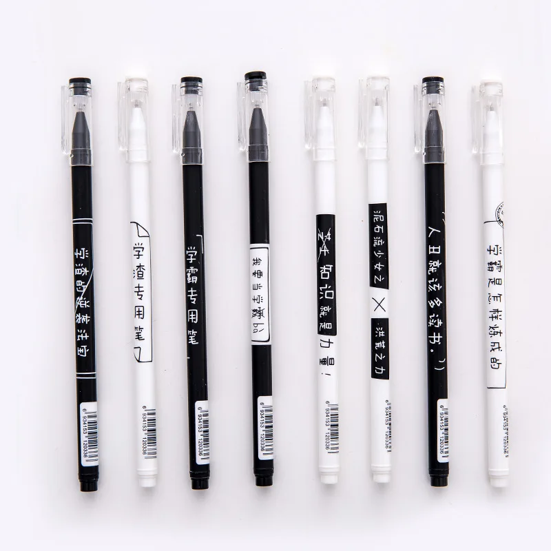 40 pcs wholesale Creative Writing Black Pen 0.38mm Neutral Pen for school Learning Office Supplies Stationery Caneta Criativa