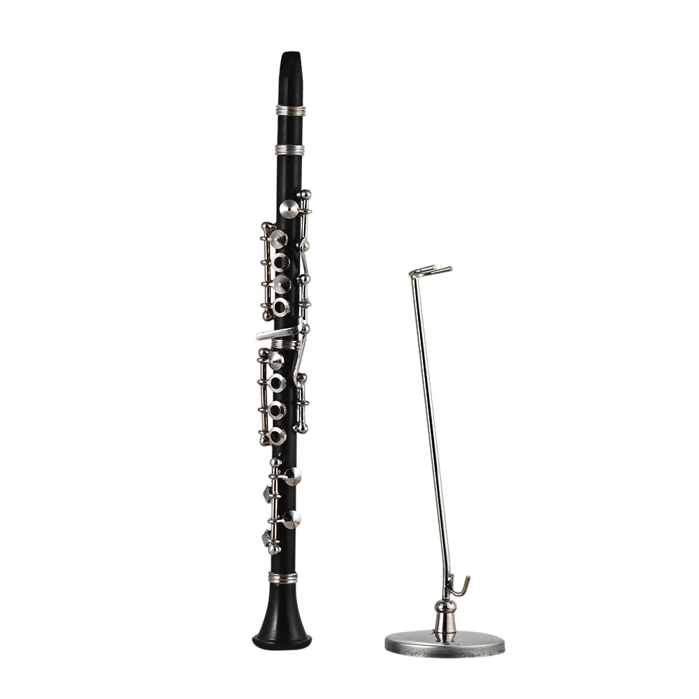 

Mini Clarinet Model Exquisite Desktop Musical Instrument Decoration Ornaments Musical Gift with Delicate Box