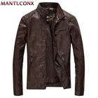 Куртка мужская из искусственной кожи, осенняя, Байкерская, повседневная, M-5XL