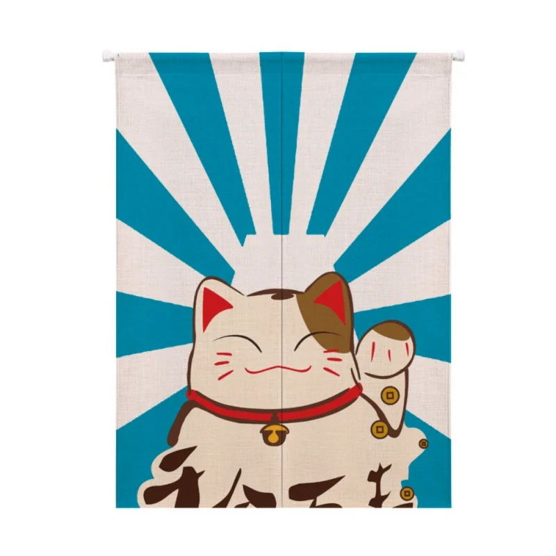 Lucky Cat Дизайн хлопок и лен японский стиль дверная занавеска висячий гобелен для украшения дома