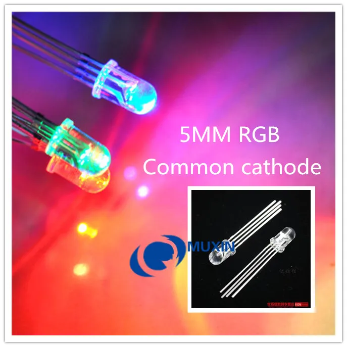 Светодисветодиодный RGB 5 мм 50 шт. диоды с общим катодом и трехцветными излучающими