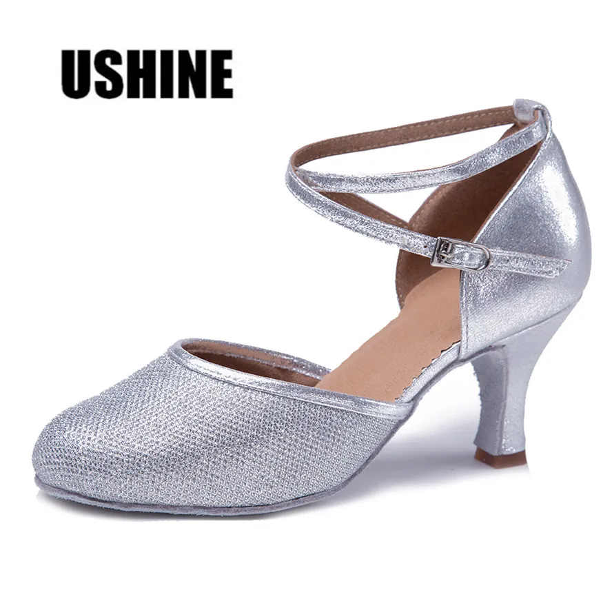 

WX Black Gold Silver 7cm Salsa Shoes Ballroom Latin Dance Shoes Woman