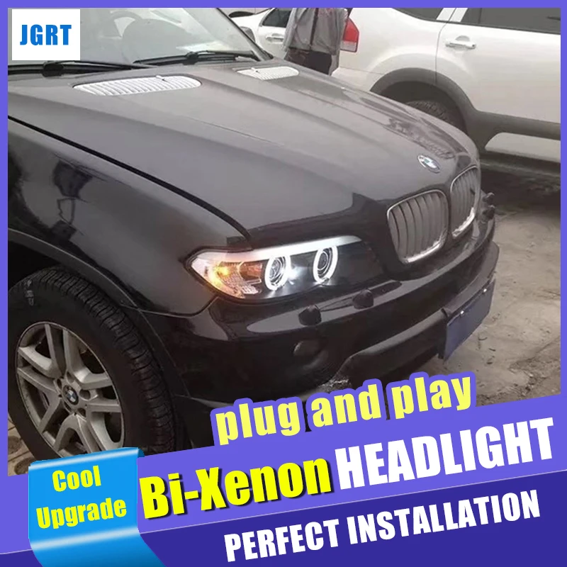 Новый автомобильный стайлинг для BMW X5 E53 фары 2004-2006 фара авто светодиодный DRL