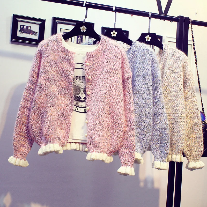 Осенний кардиган свитер женская одежда 2020 повседневное Милое трикотажное