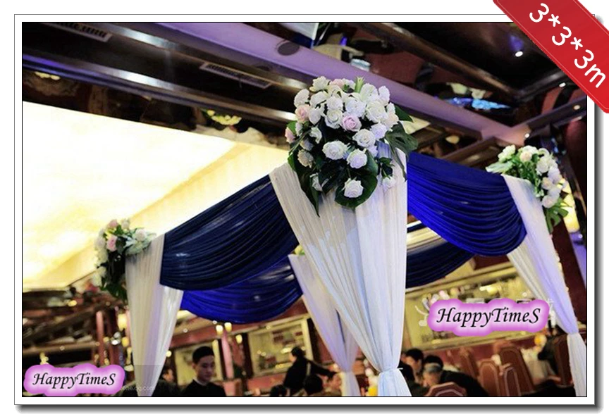 Свадебное украшение 3*3*3 м королевский синий квадратный ледяной шторный тканевый