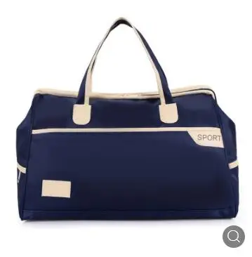 Navy blue LONGJUNFEER, унисекс, Большая вместительная портативная Мужская нейлоновая дорожная сумка, Водонепроницаемая спортивная сумка для спортзала, светильник, сумка для багажа, женская сумка ZL036 - Цвет: Navy blue