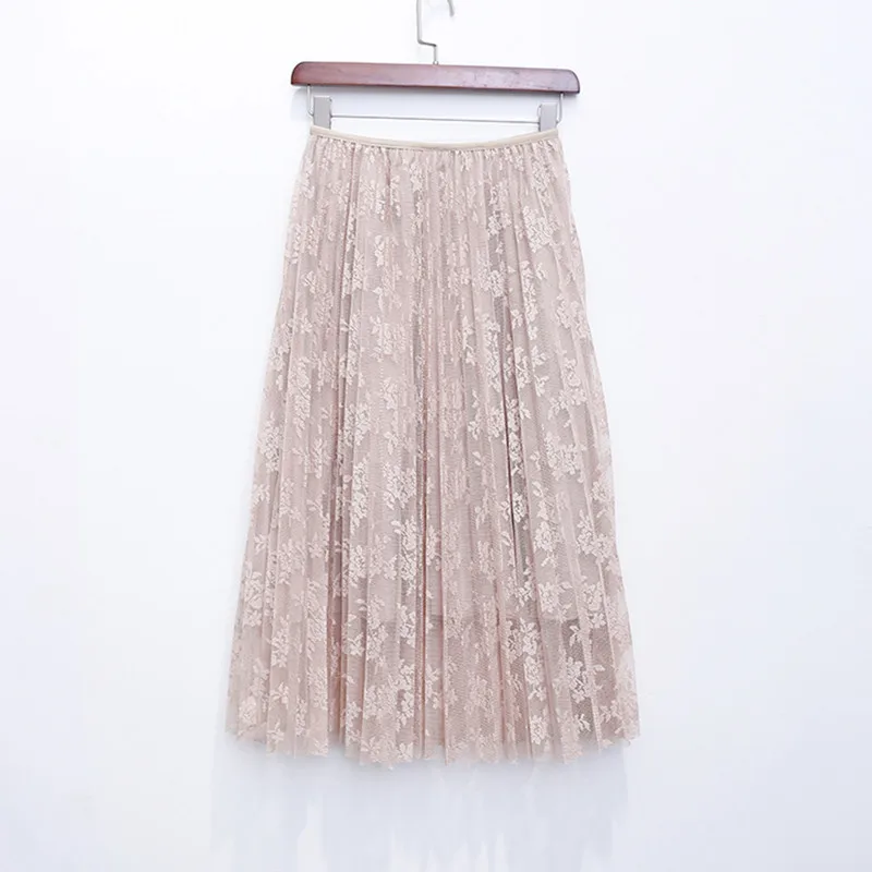 Летние юбки HziriP элегантная кружевная юбка с завышенной талией 4 цвета