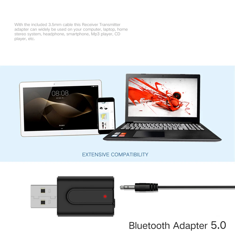 Latest AUX 3.5mm Mini Wireless Bluetooth 5.0 Receiver Transmitter Adapter Car Auto Stereo Audio Music For TV PC | Электроника