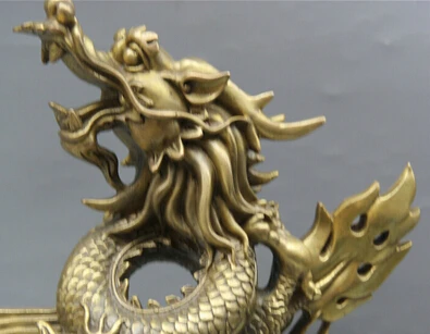 Бесплатная доставка 12 &quotКитайский народный фэн шуй Зодиак из латуни Год Дракона