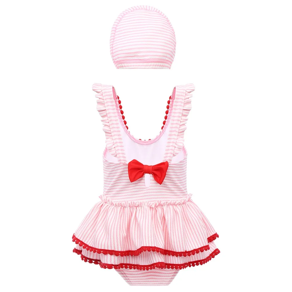 Комплект из 2 предметов милая детская одежда для плавания девочек Цельный