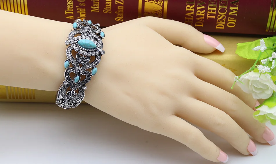 Модные марокканские винтажные браслеты цветок горный хрусталь браслет под