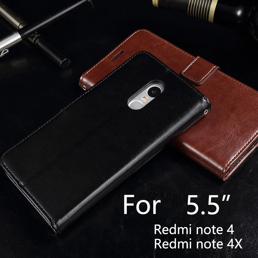 Чехол ручной работы для Redmi 4x4 Pro Роскошный кожаный бумажник держатель телефона