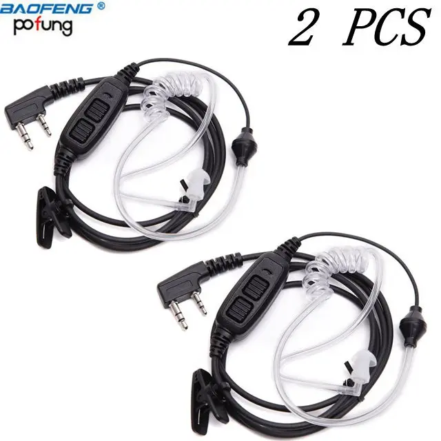 2X acoustic headset Baofeng UV-82 2 Pin двойной радиотелефон с гарнитурой PTT Тайное воздуха Акустическая трубка Динамик для POFUNG UV UV82 UV-82HP UV82HP UV-8D плюс иди и болтай Walkie Talkie - Цвет: 2X acoustic headset