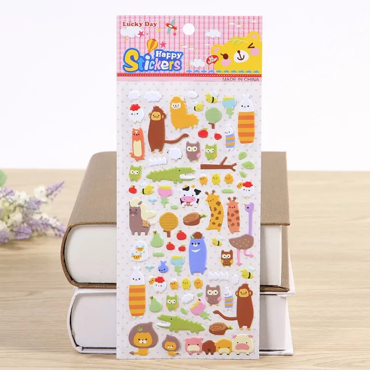 3 шт./лот Kawaii с рисунком 3D пузырь Наклейки DIY дневник записки Тетрадь альбом чашки телефон Декор Стикеры канцелярские школьные принадлежности - Цвет: 1