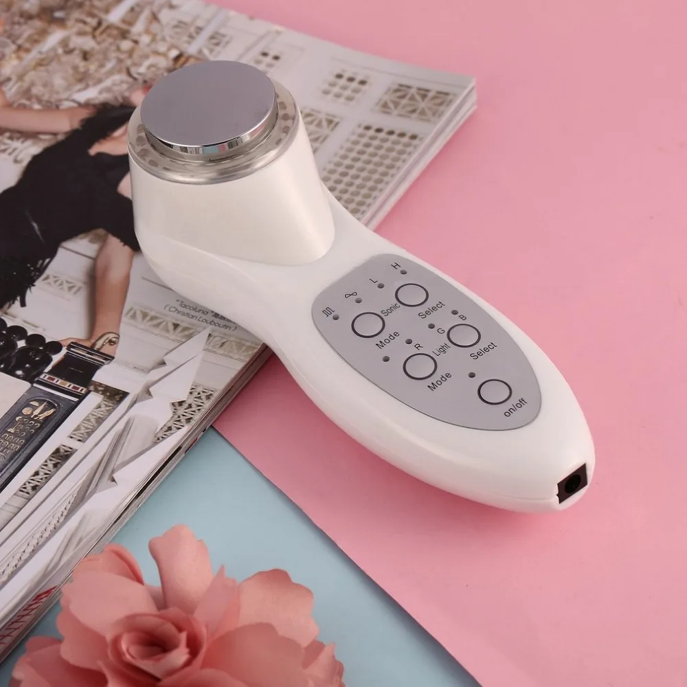 Новый 7 цветов режим RGB Led свет Ультразвуковой косметический инструмент