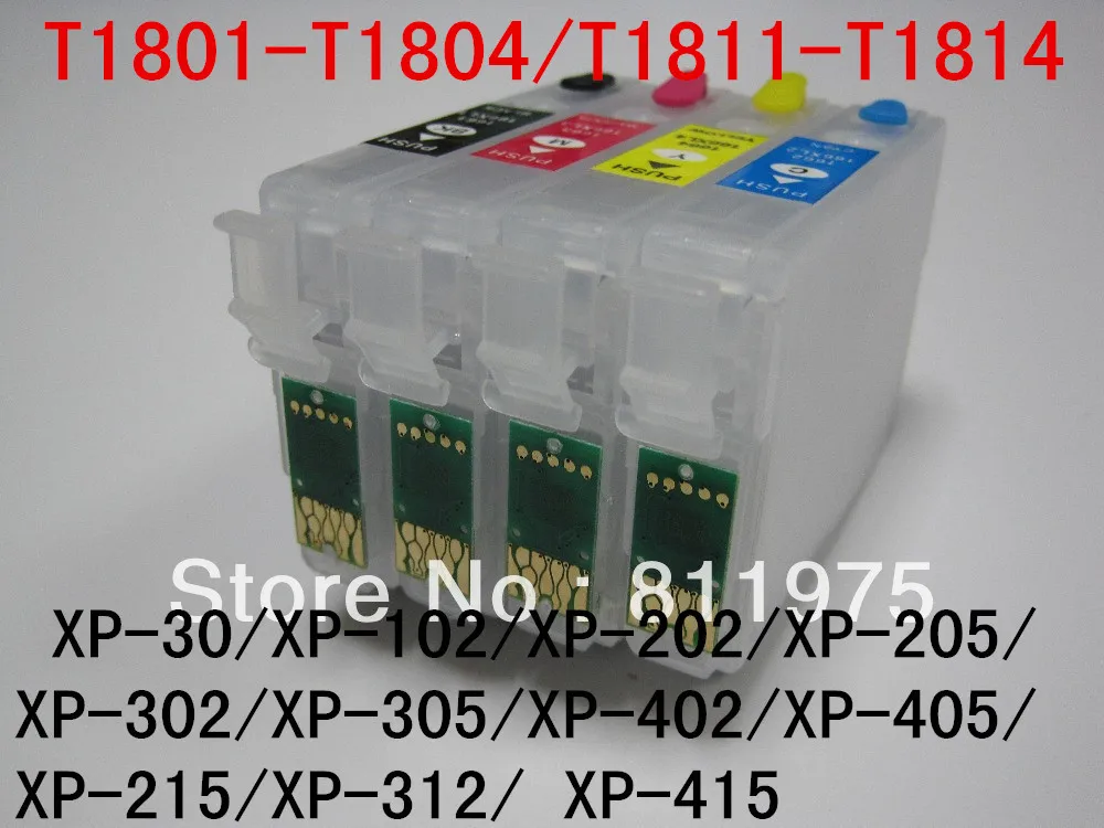 Многоразовый чернильный картридж T1811 для принтера Epson XP 30 с чернилами и принтеров