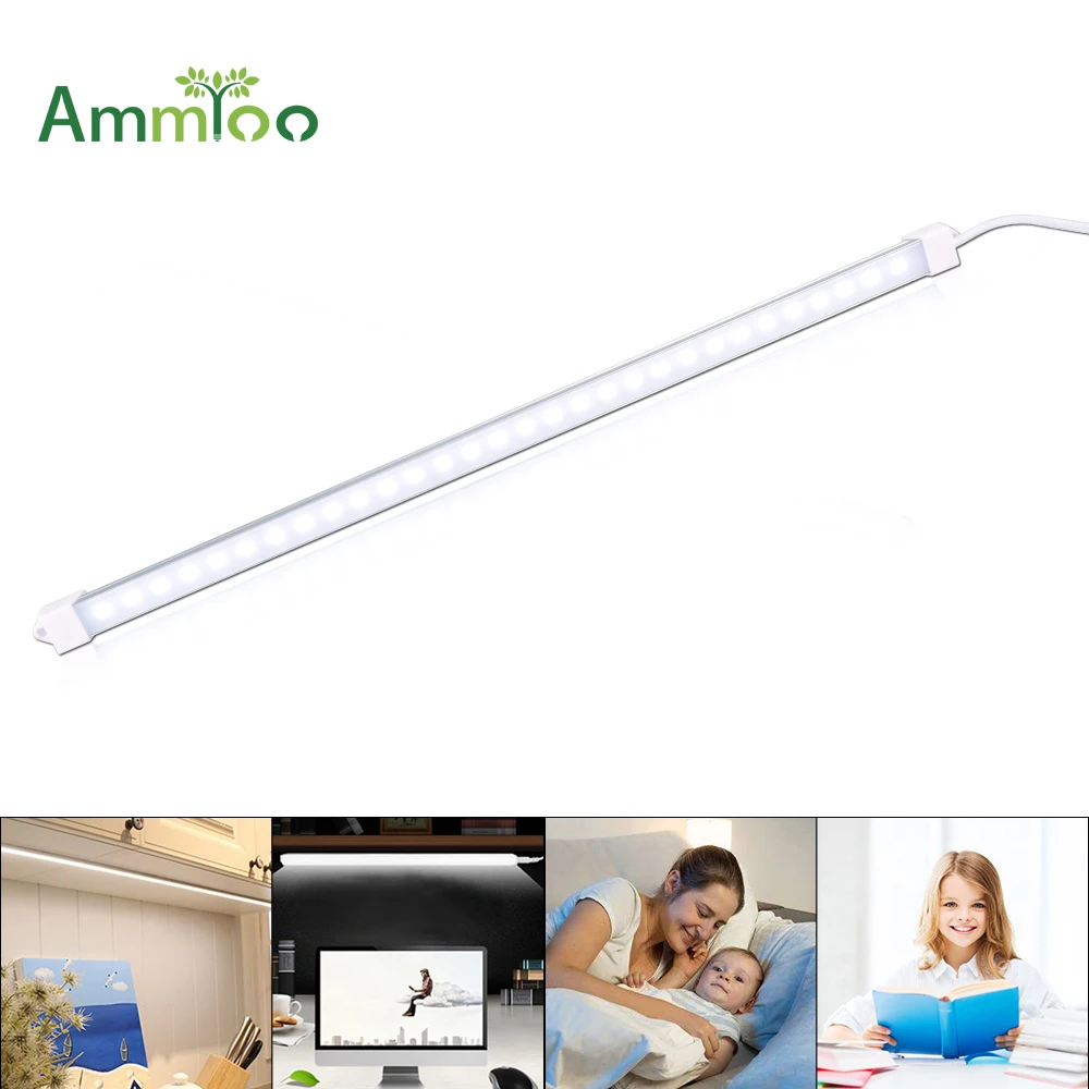 

AmmToo DC 5V USB Led Book Light 30Leds Led Hard Rigid Strip Bar Lights Book Reading Lamp Leeslamp Lighting Cold White Color