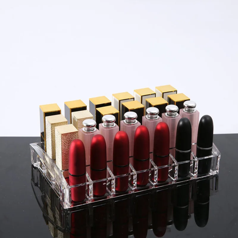Прозрачный акриловый держатель для губной помады 26 сеток коробка хранения