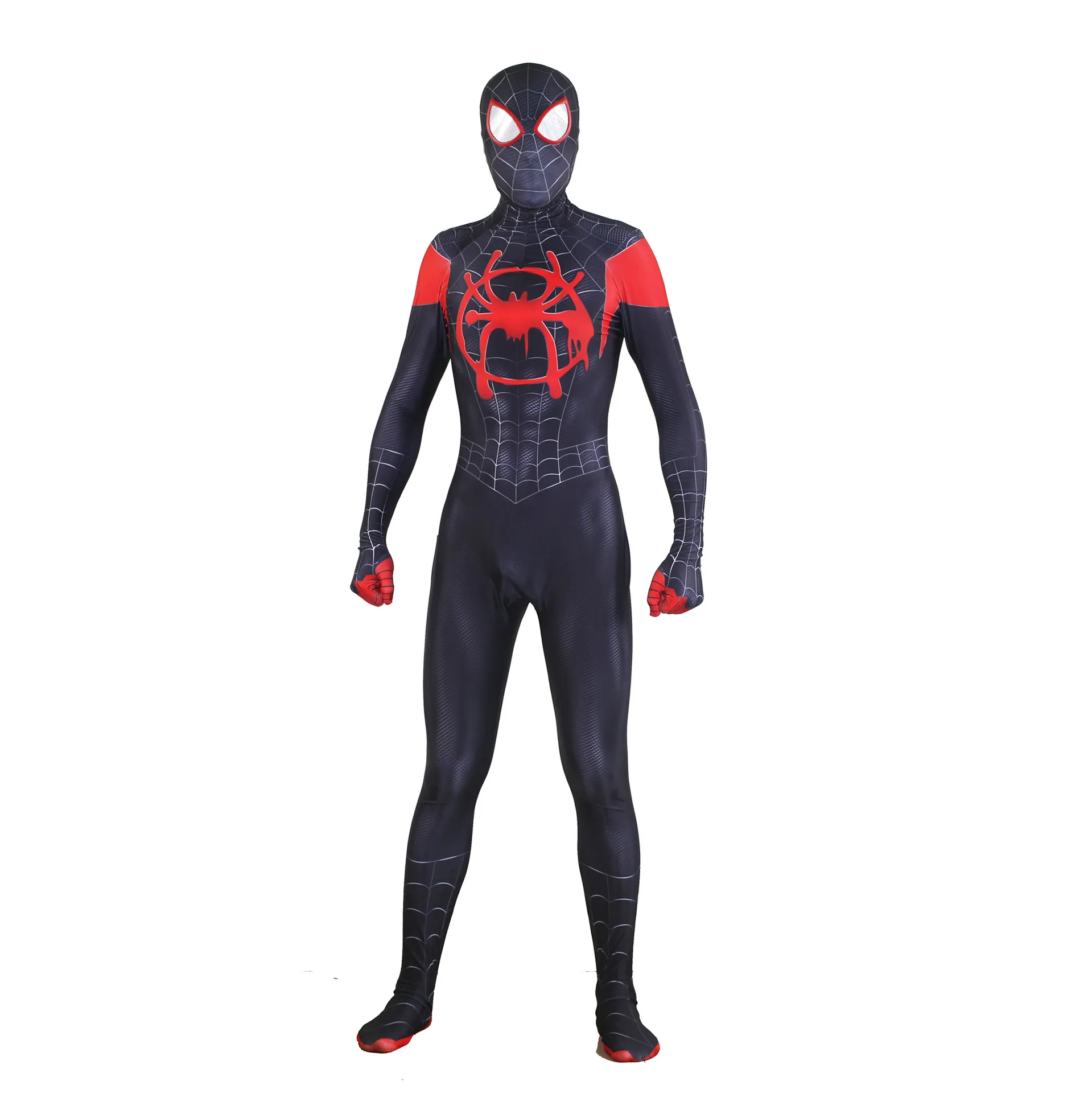 3D Spider-Man Cos Halloween Jumpsuits Conjoined Black Spiderman Costumes Zentai Superhero Bodysuit Mask for Adult Kids | Дом и сад
