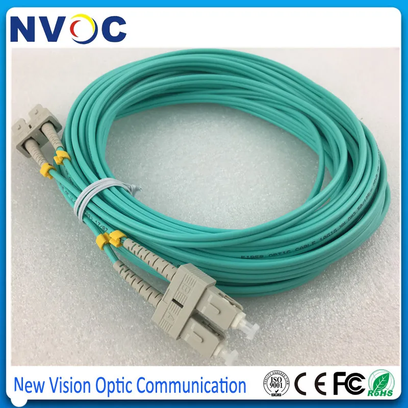 10 шт./лот Крытый SC м DX многомодовый (OM3 150) двойной г 50/125 мм Aqua SC/UPC Волоконно