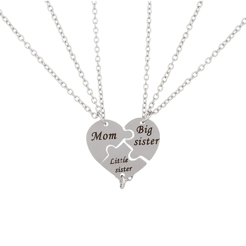 3 шт./компл. ожерелье с подвеской мама подвески в виде сердца для матери и дочери