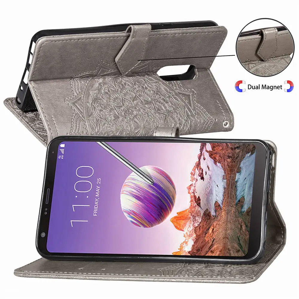 Магнитный кожаный флип чехол для LG Stylo 4 Xpower2 LV5 LV3 K8 K10 Q7 2018 G7 кошелек с отделением
