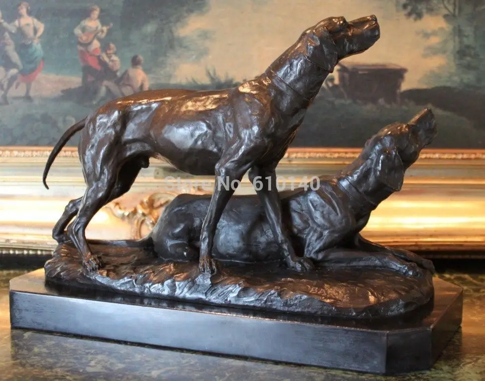 Бесплатная доставка Указатели охотничий пистолет птица водные собаки бронзовая