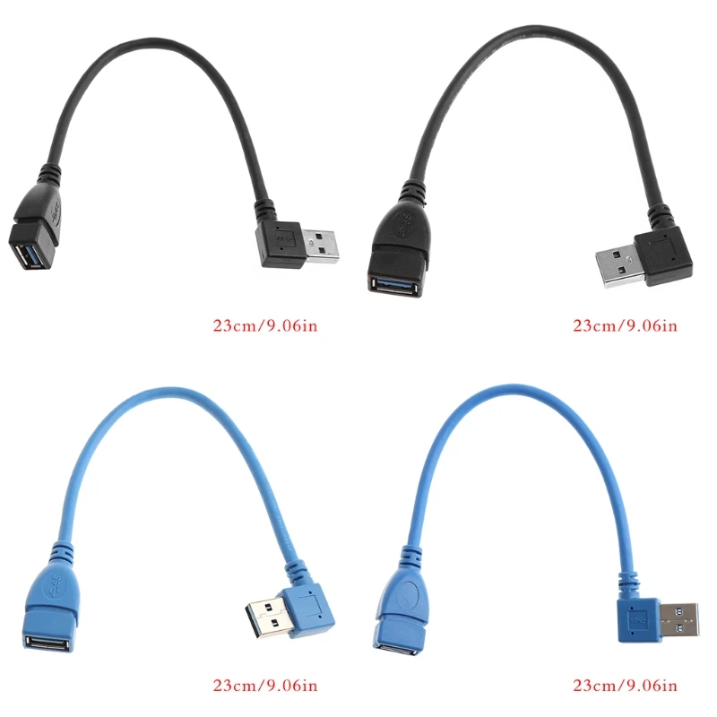 1 шт. USB 3 0 правый/левый угол 90 градусов удлинитель шнур кабели Прямая поставка