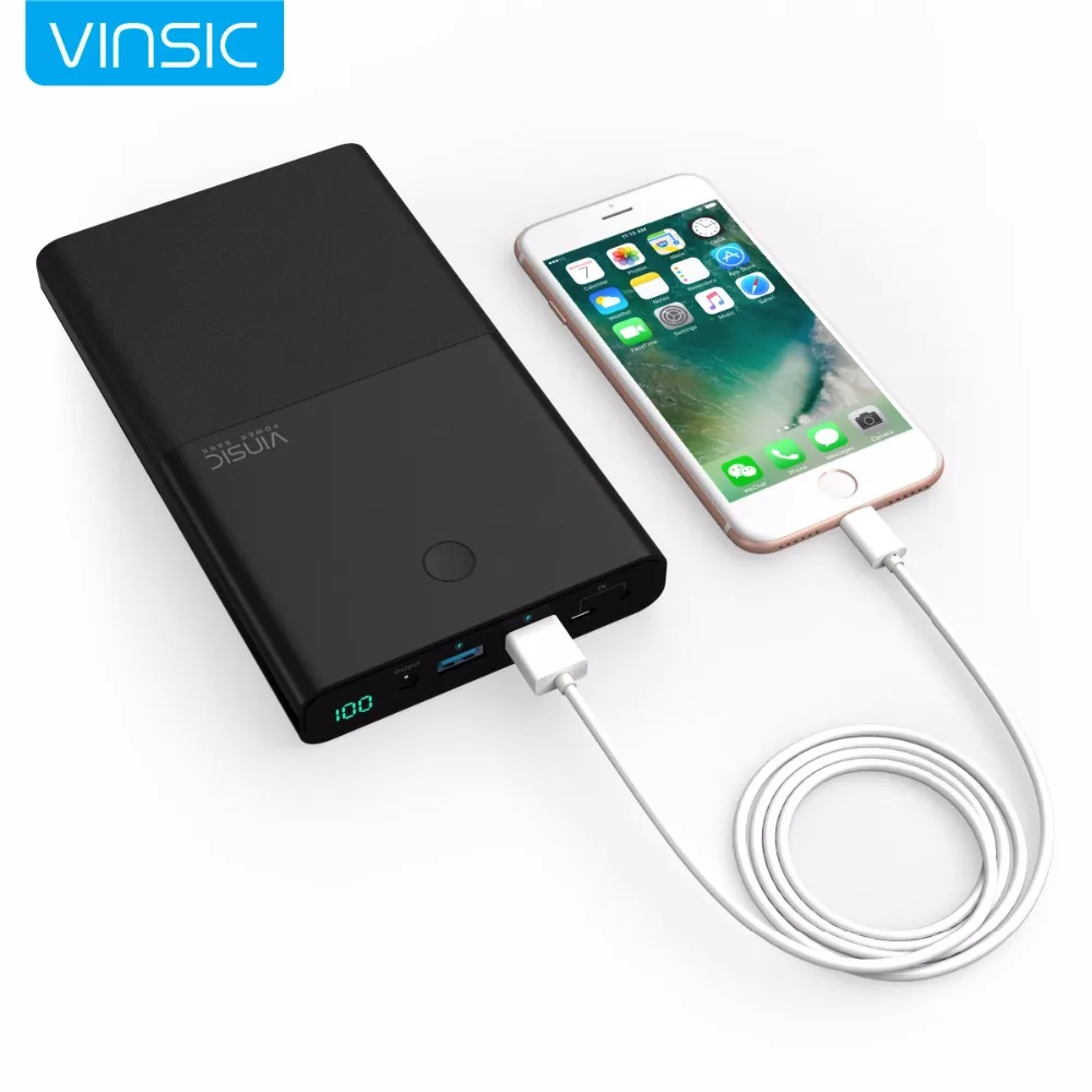 Внешний аккумулятор Vinsic 30000 mAh Блок питания ноутбука 4.5A/19 V DC двойное портативное