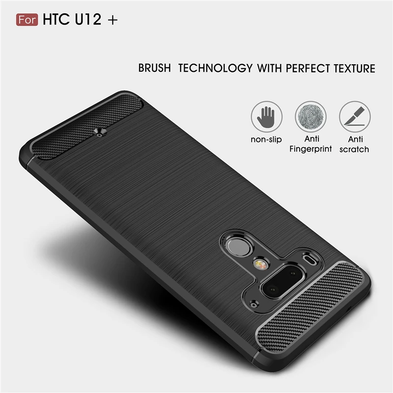 Wolfsay Case For HTC U12 Plus Cover Cases Funda Soft TPU Brush Rugged Armor U 12 + Coque |