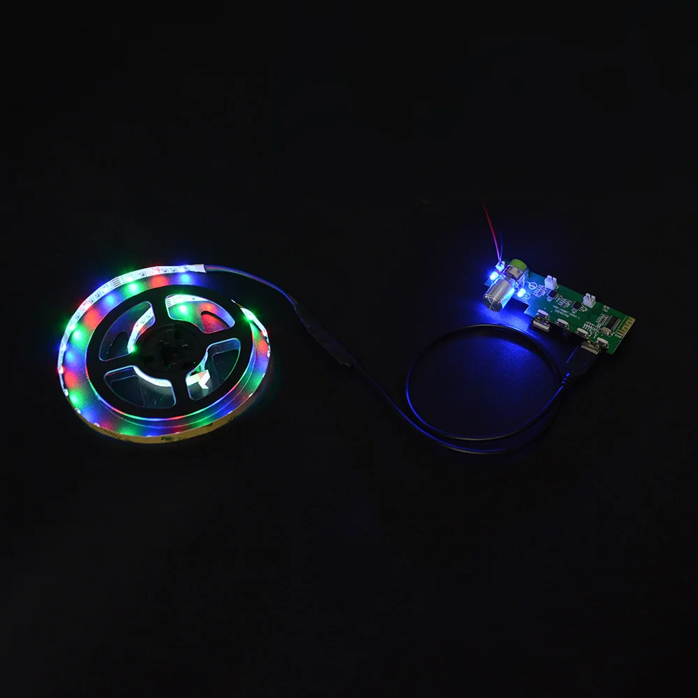 Плата усилителя Bluetooth AIYIMA 5 В 5Wx2 USB светодиодный RGB светильник с поддержкой MP3 WMA WAV