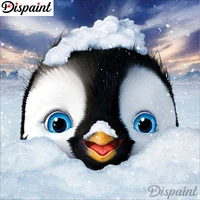 dispaint full squareround drill 5d diy diamond painting penguin snow scenery 3d embroidery cross stitch 5d home decor a10594