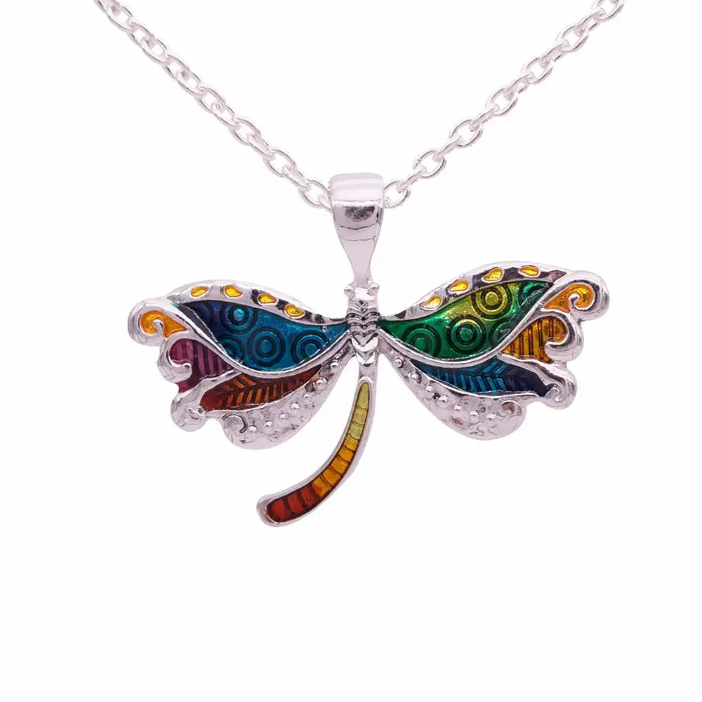 dragonfly Мода Boho чокер колье с животными богемные макси Colar эмаль черепаха свинья ожерелья с лошадьми& Подвески для женщин ювелирные изделия - Окраска металла: dragonfly