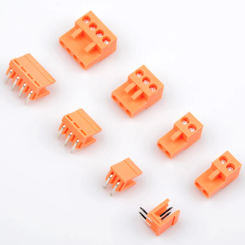 Проводной терминал PCB прямая игольчатая штепсельная вилка 3 96 мм оранжевый