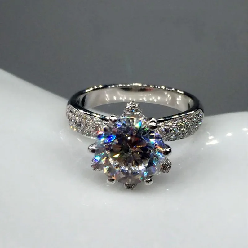 Модные ювелирные изделия модные с цветком 3ct AAAAA цирконий cz обручальные кольца