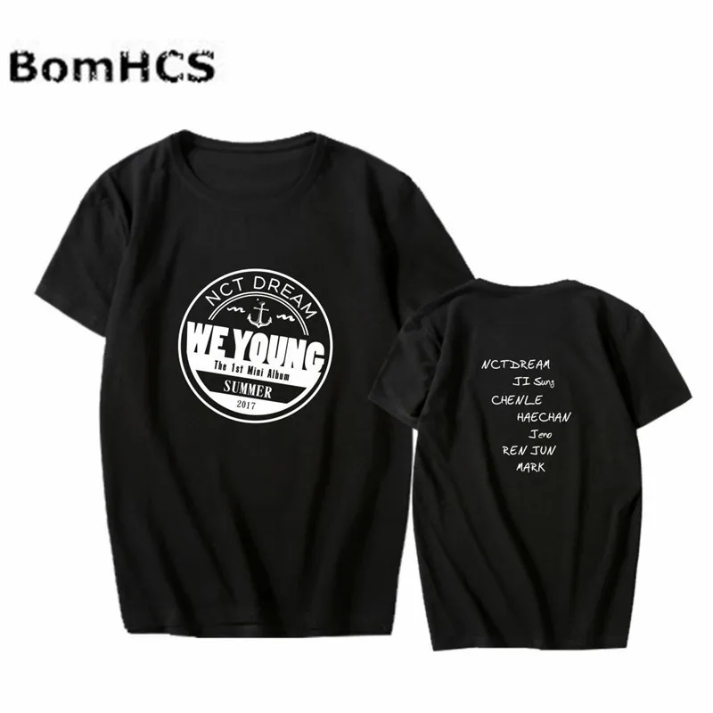 BomHCS Kpop NCT DREAM Album We Young хлопковая футболка Летняя с короткими рукавами для фанатов