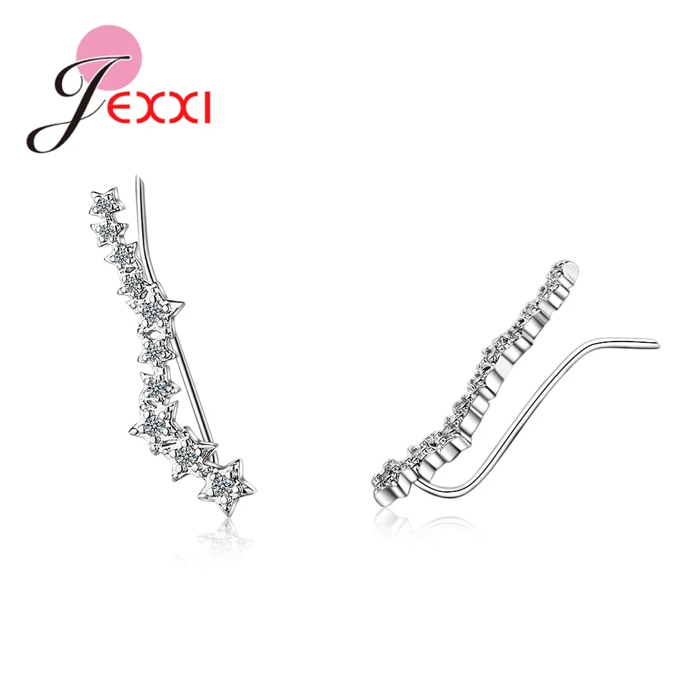 Корейский стиль женские модные звезды Форма S90 кубические клипсы с цирконом