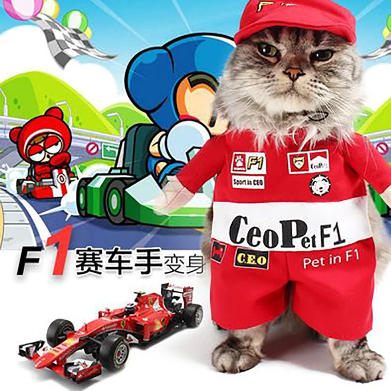 Маленькая одежда для кошек Забавный маскарадное собак Одежда Racer постоянного