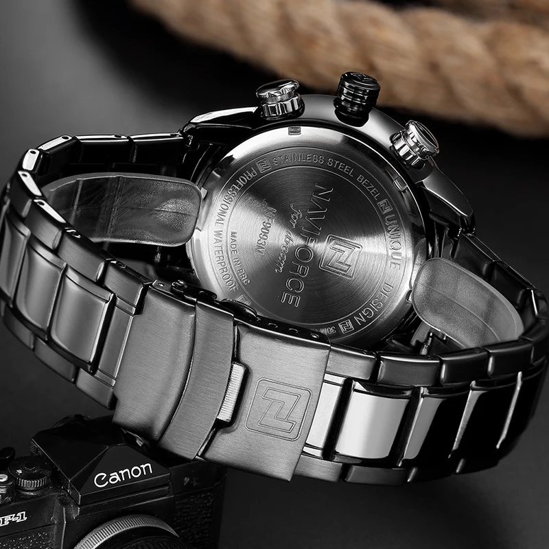 Часы наручные NAVIFORCE Мужские кварцевые брендовые Роскошные спортивные в стиле