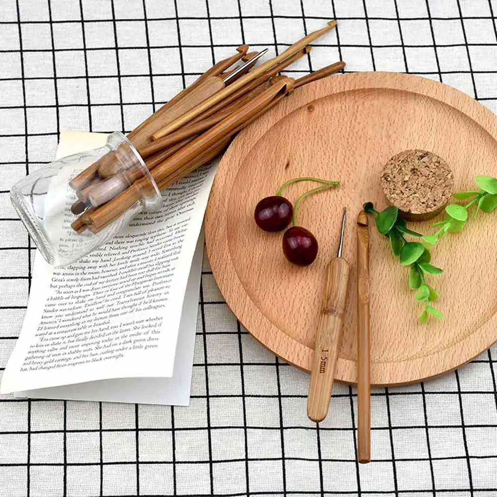 20 шт./компл. Детские спицы ручка бамбуковый вязальный крючок набор иголок