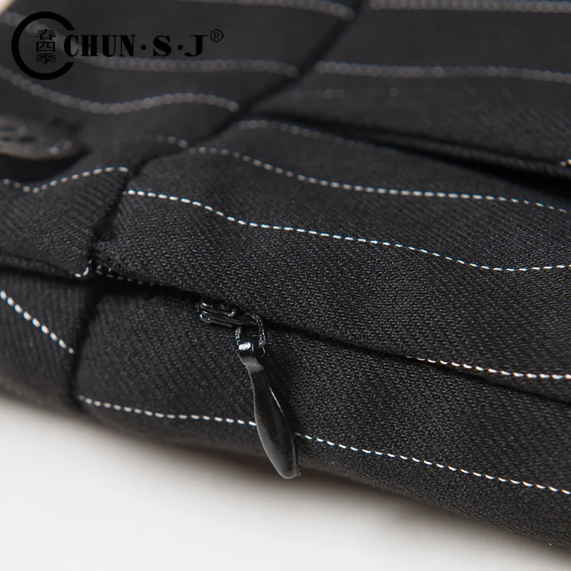 WQJGR Autumn And Winter  Easy Code Width Leg Nine Part Pants Woman Trousers Leisure Time Striped Suit Pants Woman Pants