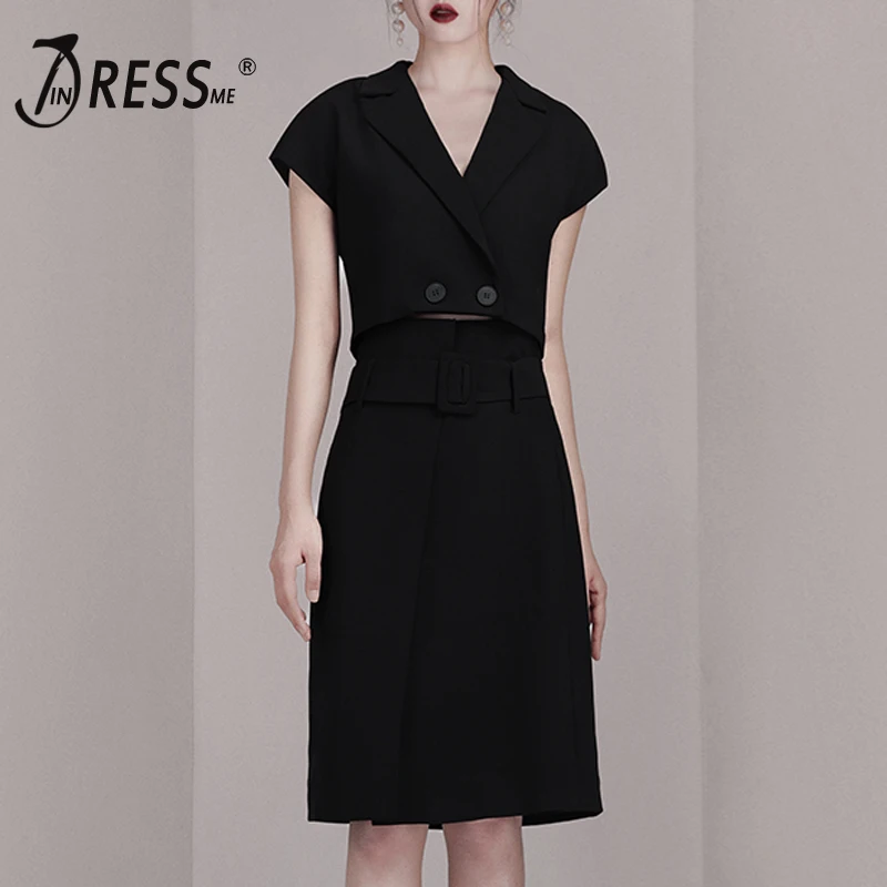 INDRESSME 2019 Новый сексуальный короткий рукав V-образный вырез пуговицы Открытый Топ