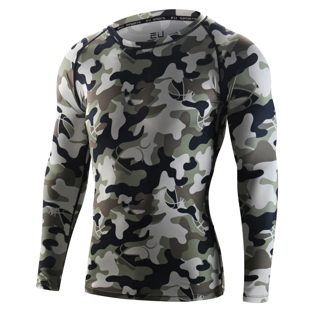 Мужская камуфляжная Джерси для велоспорта компрессионная Облегающая рубашка с