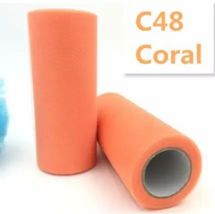 C48 Croal Тюлевая юбка-пачка «сделай сам» из органзы для свадебной вечеринки, 15 см, 22 м - Цвет: C48 Croal