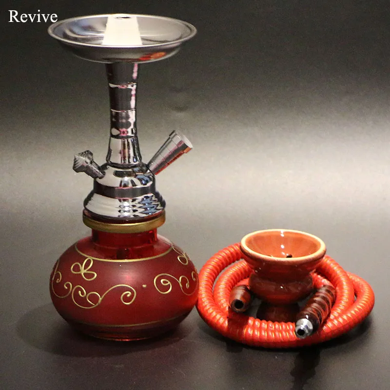 Revive narguile 26 см стеклянный кальян полный комплект 1 шланг chicha керамическая чаша для кальяна ВАЗА БАЗА Водопровод для курения nargile