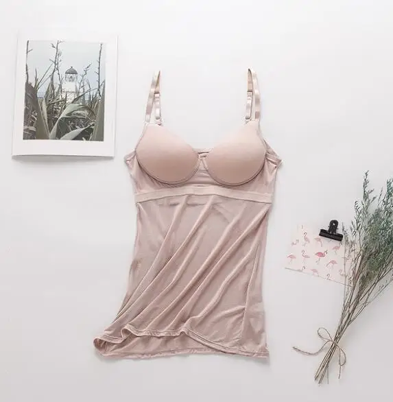 beige 1 шт. шелк Женский мягкий бюстгальтер без косточек Camisole Cami ТРУБА Топ SS011 - Color: beige