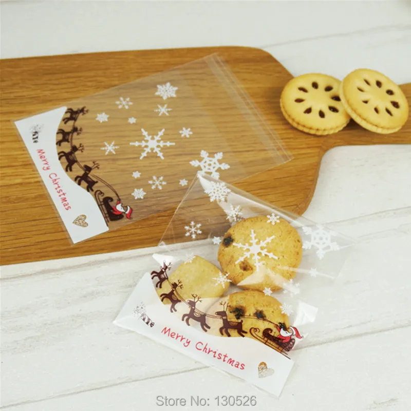100 шт. Рождественский Снеговик печенья мешок для упаковки фестиваль подарки