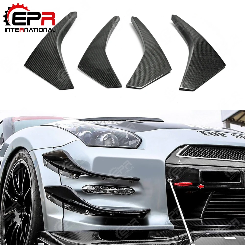 Автомобиль-Стайлинг для Nissan R35 GTR ранний карбоновый передний бампер Canard(для передний бампер oem) глянцевая отделка бампер Сплиттер Комплект