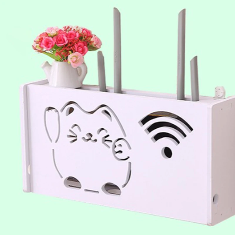 Ящик для хранения Wi Fi роутера деревянная полка настенный кронштейн кабельный