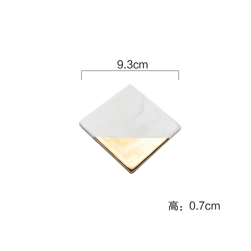 Glod Square Gray Мраморный керамический подстаканник подстилка коврики колодки для чашки вина напиток кофе круглый квадратный Глод серый розовый Забавный украшение стола - Цвет: Glod Square Gray